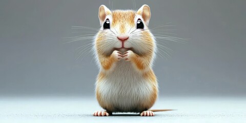 Delightful small animal posing in a minimalist background.