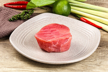 Raw fresh Tuna fush steak