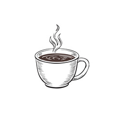 Steaming hot coffee in a ceramic mug beverage