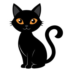 vector illustration of black cat