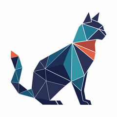 abstract colorful origami bird