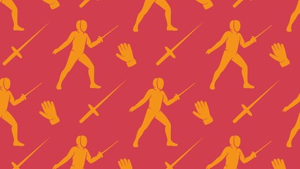 Vector seamless fencing sport pattern design