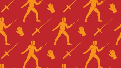 Vector seamless fencing sport pattern design