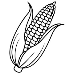Corn line art vector