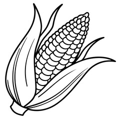 Corn line art vector