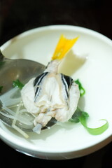 Traditional Korean Puffer Fish Soup (Bokjiri) at Surim Bokguk Restaurant in Seoul