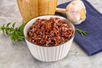 Red steamed rubine rice garnish