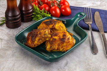 Roasted chicken thighs  with spices