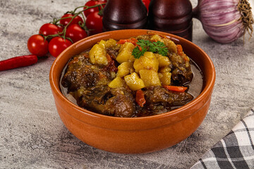 Gourmet Oxtail beef soup with vegetables