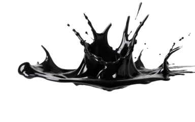 splashes of petroleum oil on transparent background