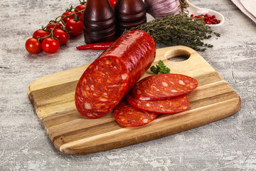 Italian Chorizo sausage with slices