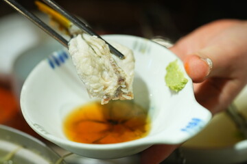 Traditional Korean Puffer Fish Soup (Bokjiri) at Surim Bokguk Restaurant in Seoul