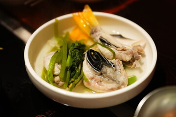 Traditional Korean Puffer Fish Soup (Bokjiri) at Surim Bokguk Restaurant in Seoul