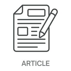 article Line Icon, Outline Symbol Illustration, Editable Stroke perfect for logos and more