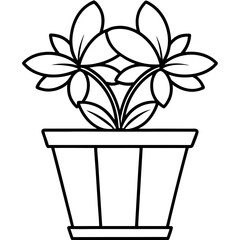 Flower Pot line art vector