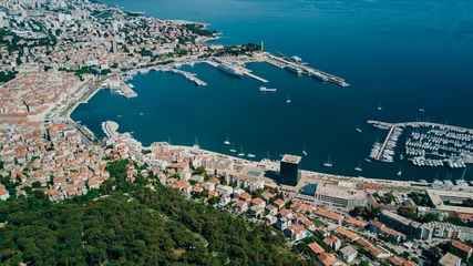 Canvas schilderij  Aerial View of Split Old Town, Harbor, and Marina, Croatia  © Pedro