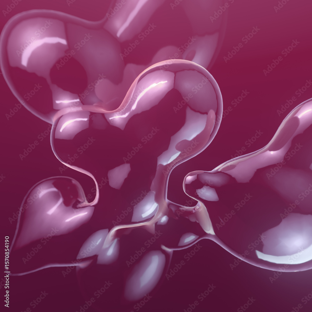 Aufkleber Digital illustration depicting voluminous translucent bubbles shimmering with light. 3d rendering