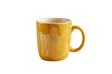 yellow mug isolated on white background