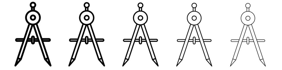 geometric compass icon outline simple illustration isolated