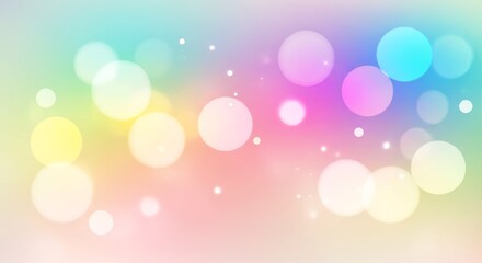 Obraz premium Dreamy pastel background with bokeh elements creates a soft and vibrant multicolor aesthetic.