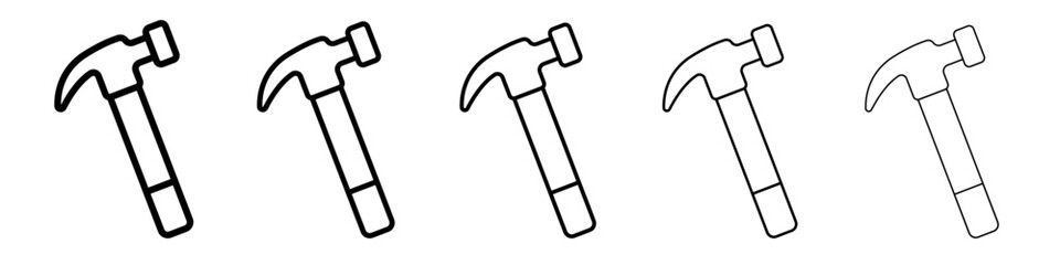 Hammer icon outline simple illustration isolated