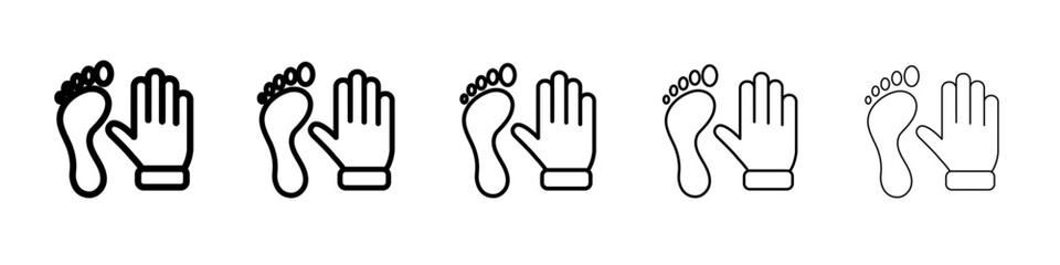hand and foot icon outline simple illustration isolated