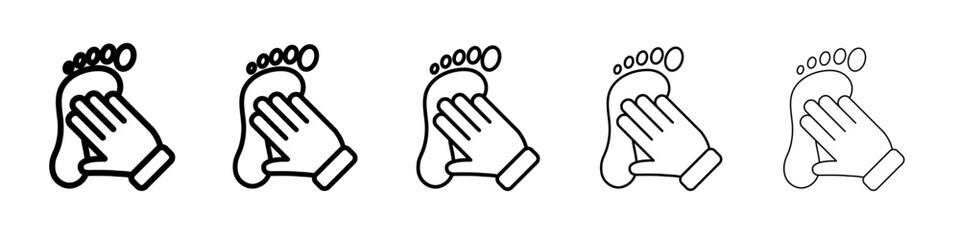 hand and foot icon outline simple illustration isolated