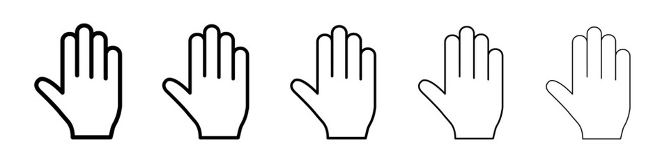 Hand icon outline simple illustration isolated