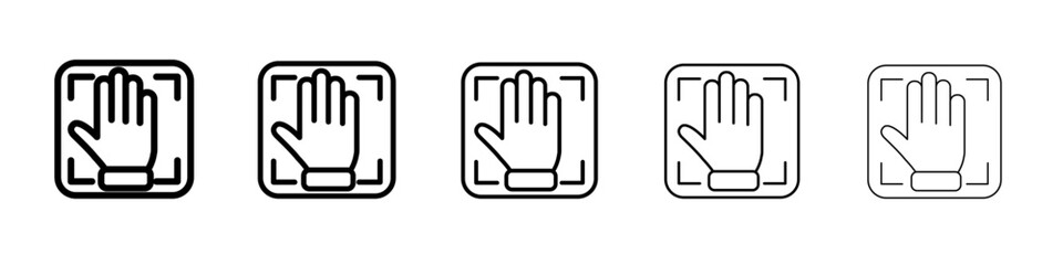 Hand scan icon outline simple illustration isolated