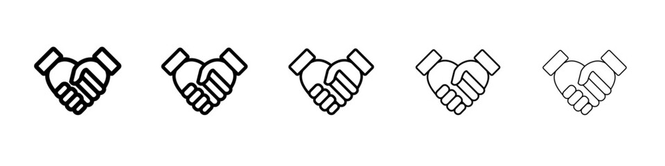 Handshake icon outline simple illustration isolated