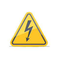High Voltage Hazard Sign - Triangular warning symbol of high electrical risk