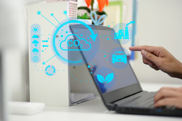 Interaction with Digital Interface on CO2 and Environmental Impact