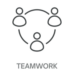 teamwork Line Icon, Outline Symbol Illustration, Editable Stroke perfect for logos and more