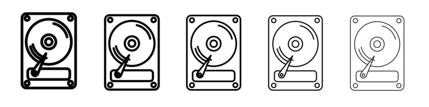 Hard disk drive icon outline simple illustration isolated