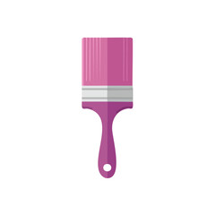 Pink paint brush icon art supply for creative painting and home renovation projects arts crafts tool for interior design isolated on black.
