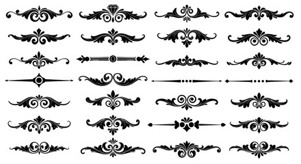 Collection of Ornamental Text Dividers and Flourish Lines Vector Set 10