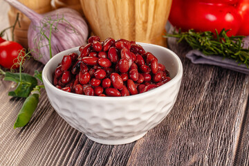 Vegan cuisine canned red kidney beans