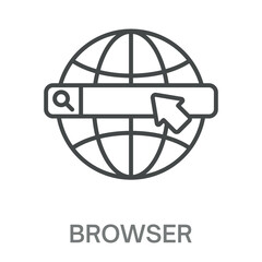 browse Line Icon, Outline Symbol Illustration, Editable Stroke perfect for logos and more