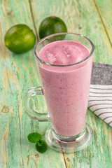 Cold fresh sweet Strawberry smoothie