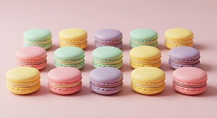 Obraz premium colorful macaroons on a wooden table