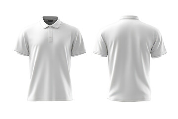 Blank white polo shirt, front and back views (29)