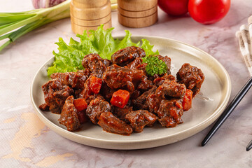 Hungarian goulash with beef meat