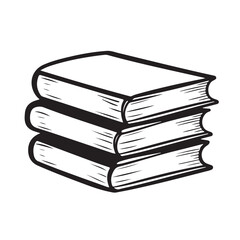 stack of books silhouette vector illustration