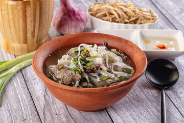 Vietnamese Pho Bo soup with beef