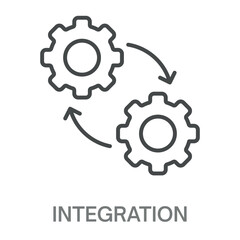 integration Line Icon, Outline Symbol Illustration, Editable Stroke perfect for logos and more
