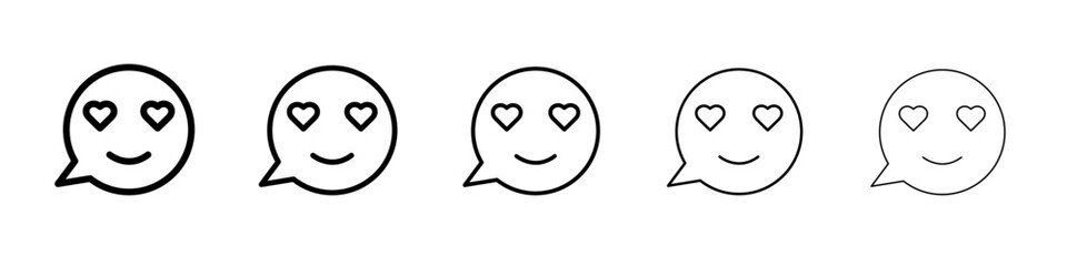 Lady Love Smiley Message icon outline simple illustration isolated