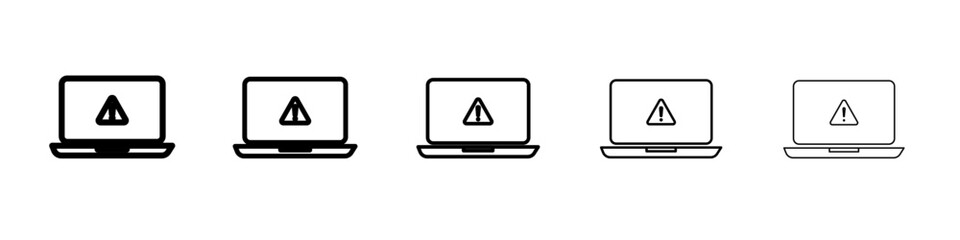Laptop Error icon outline simple illustration isolated