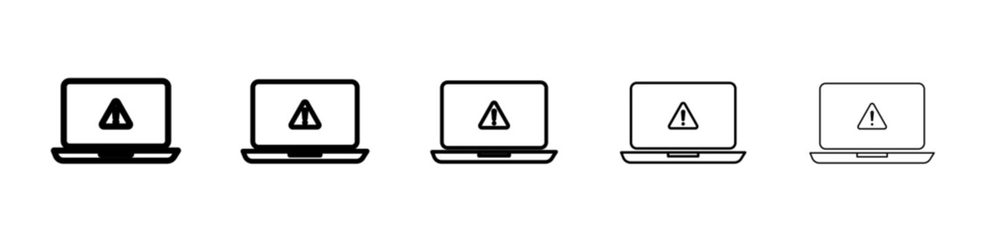 Laptop Error icon outline simple illustration isolated