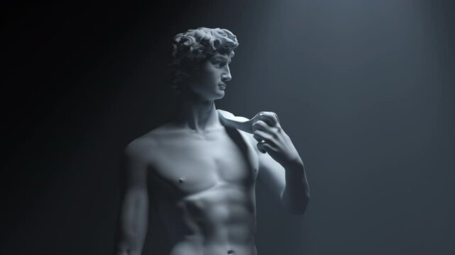 David by Michelangelo Statue / Sculpture - 4K Footage