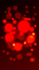 Vivid Abstract Red Bokeh Light Background with Glowing Circles